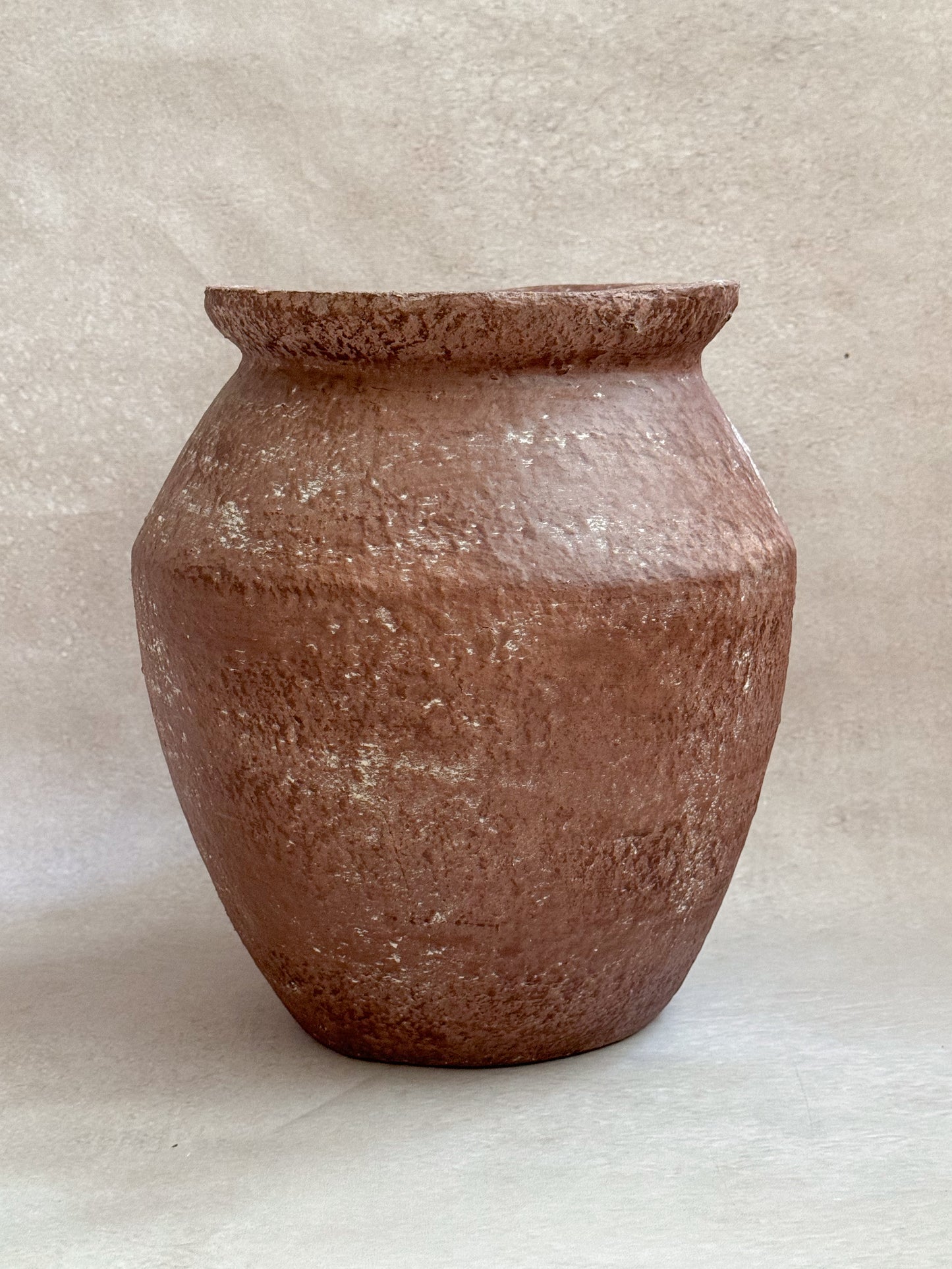 Red Rustic Paper Mache Vase
