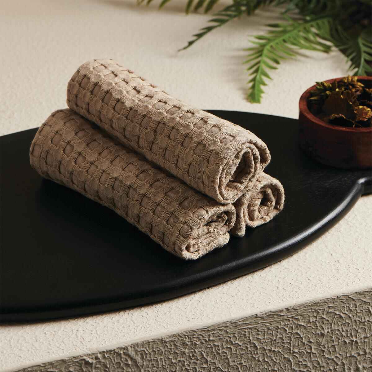 WAFFLE COTTON FACE TOWEL