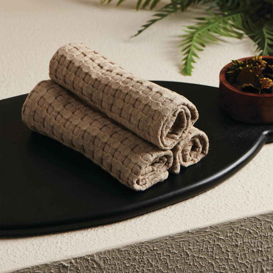 WAFFLE COTTON FACE TOWEL