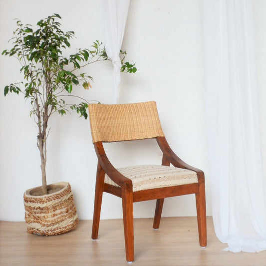MONGAR CANE TEAK WOOD CHAIR