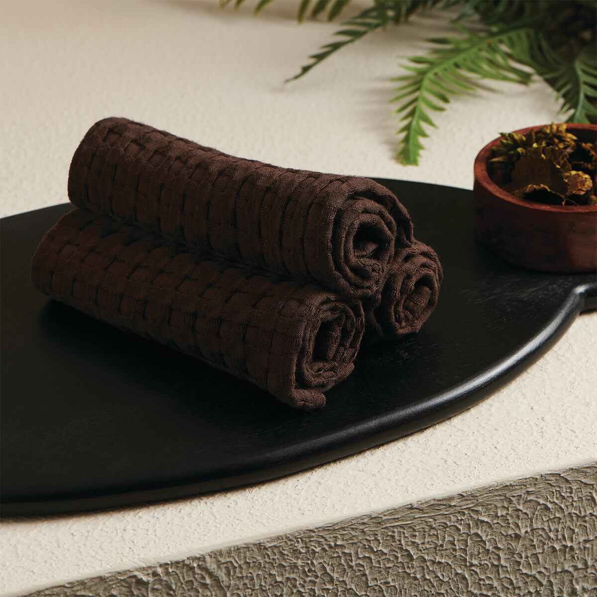 WAFFLE COTTON FACE TOWEL