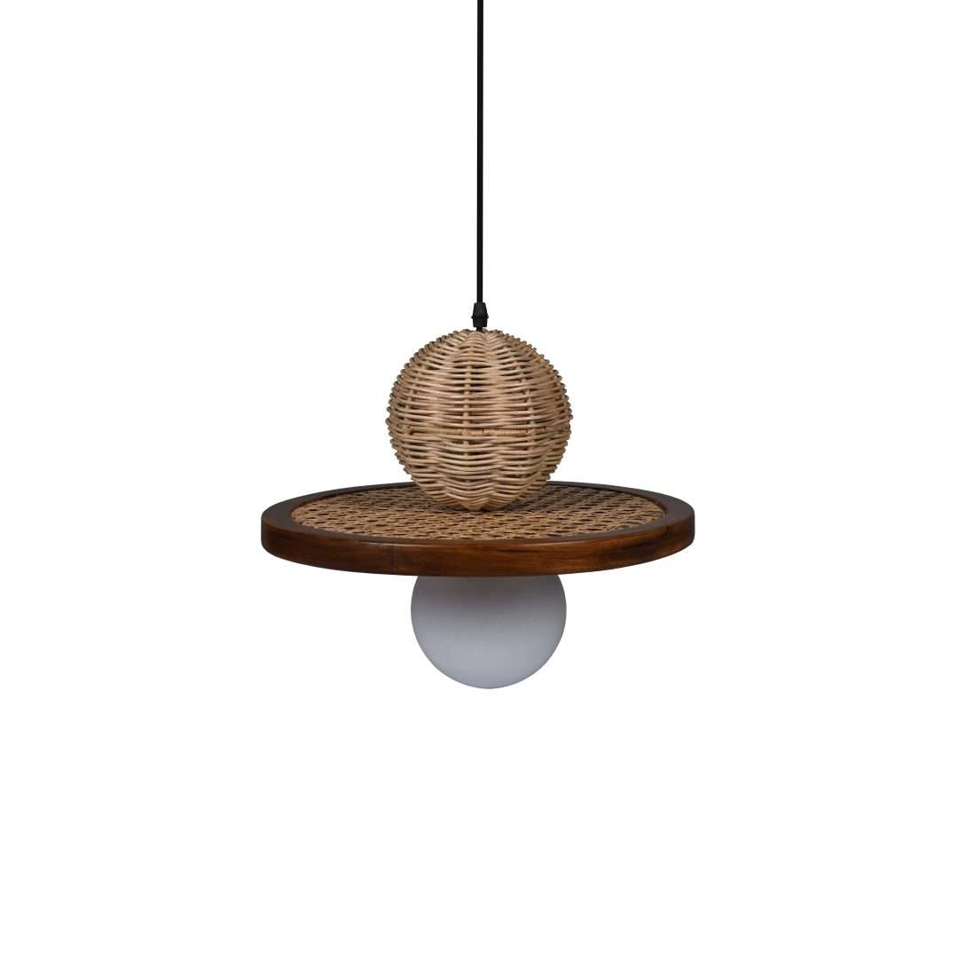 SATOI TEAK CANE PENDANT LAMP