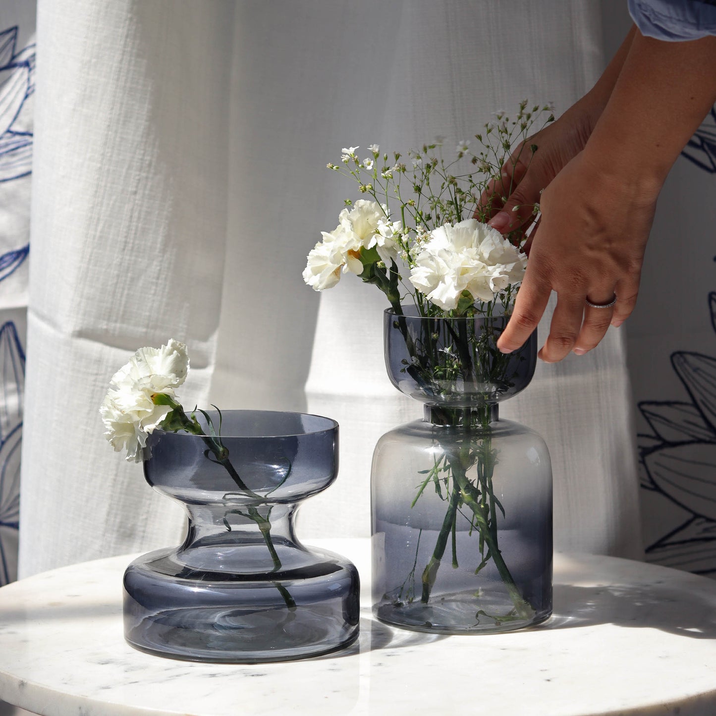 SLATE GREY GLASS VASE