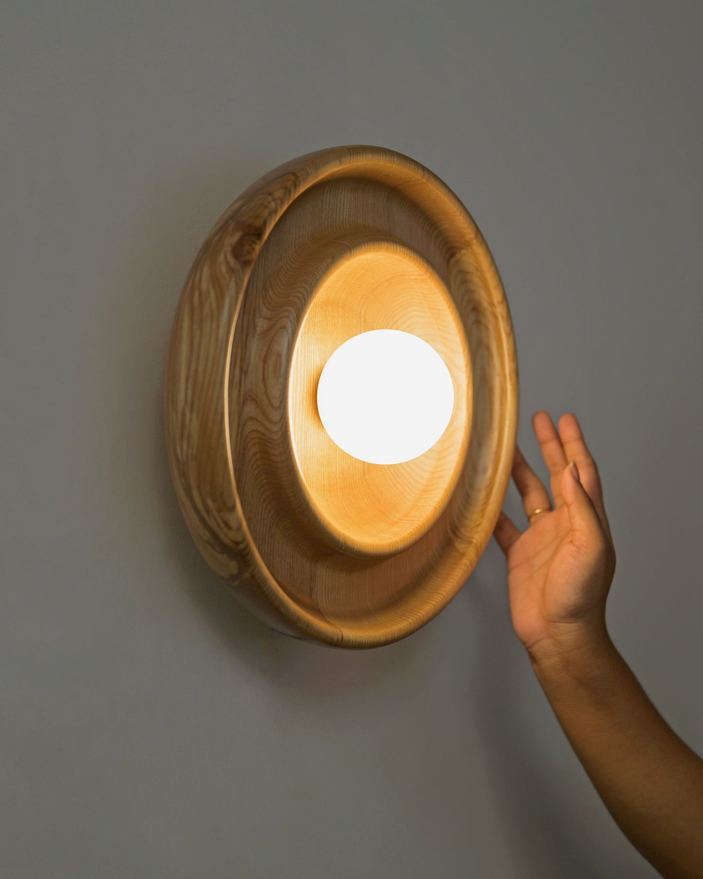 Discus Wall Light - White Ash