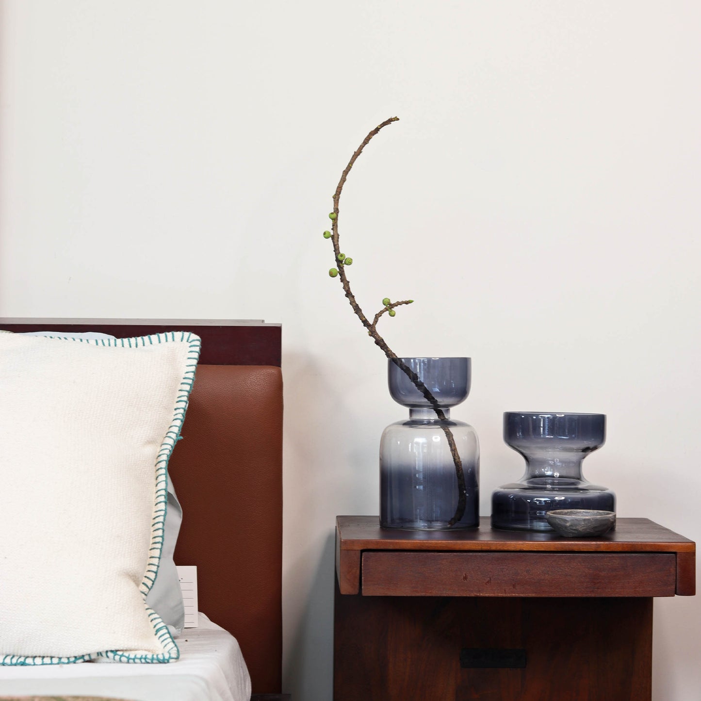 SLATE GREY GLASS VASE