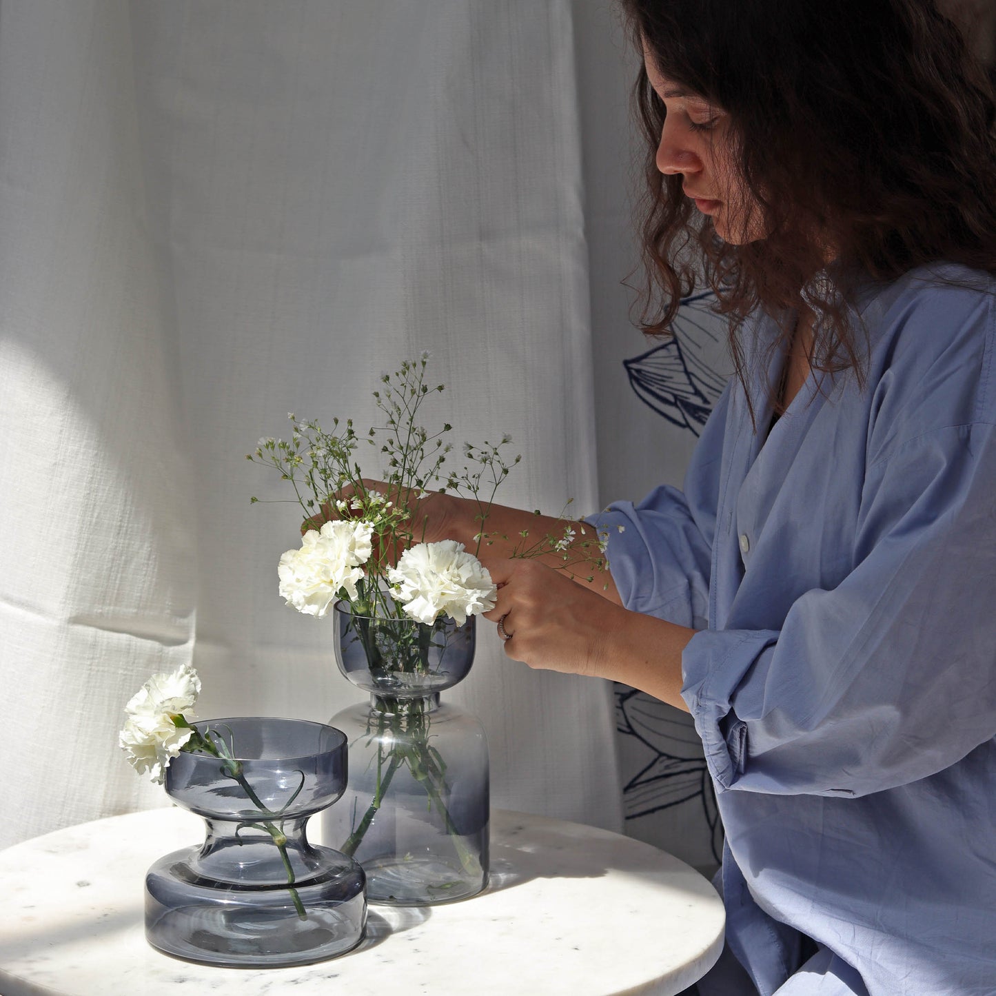 SLATE GREY GLASS VASE