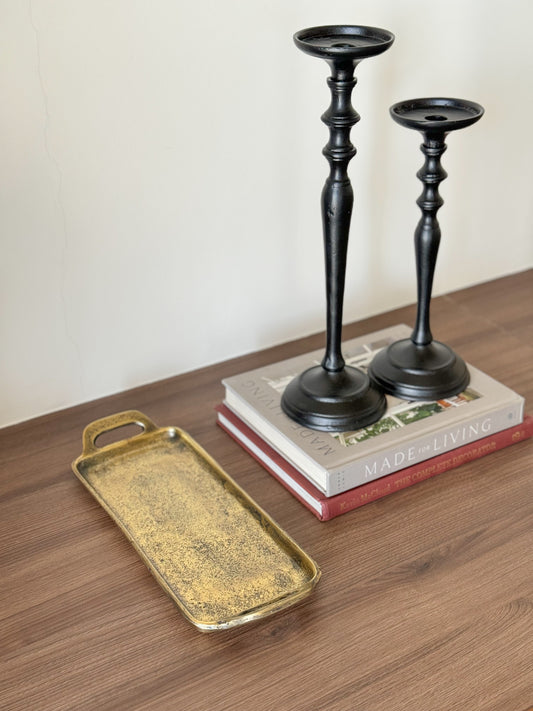 BLACK CANDLE STAND SET