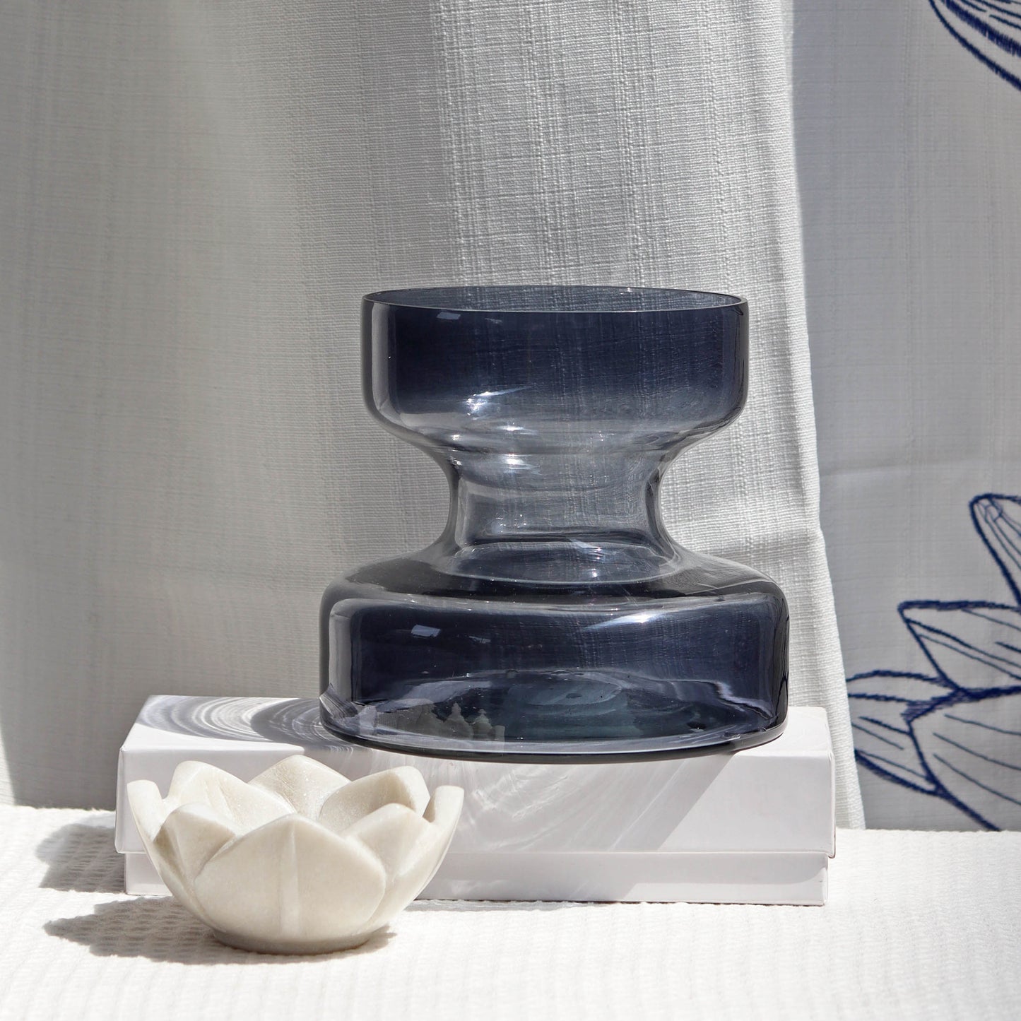 SLATE GREY GLASS VASE