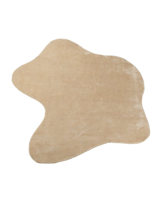 Beige star-shaped rug on a white background
