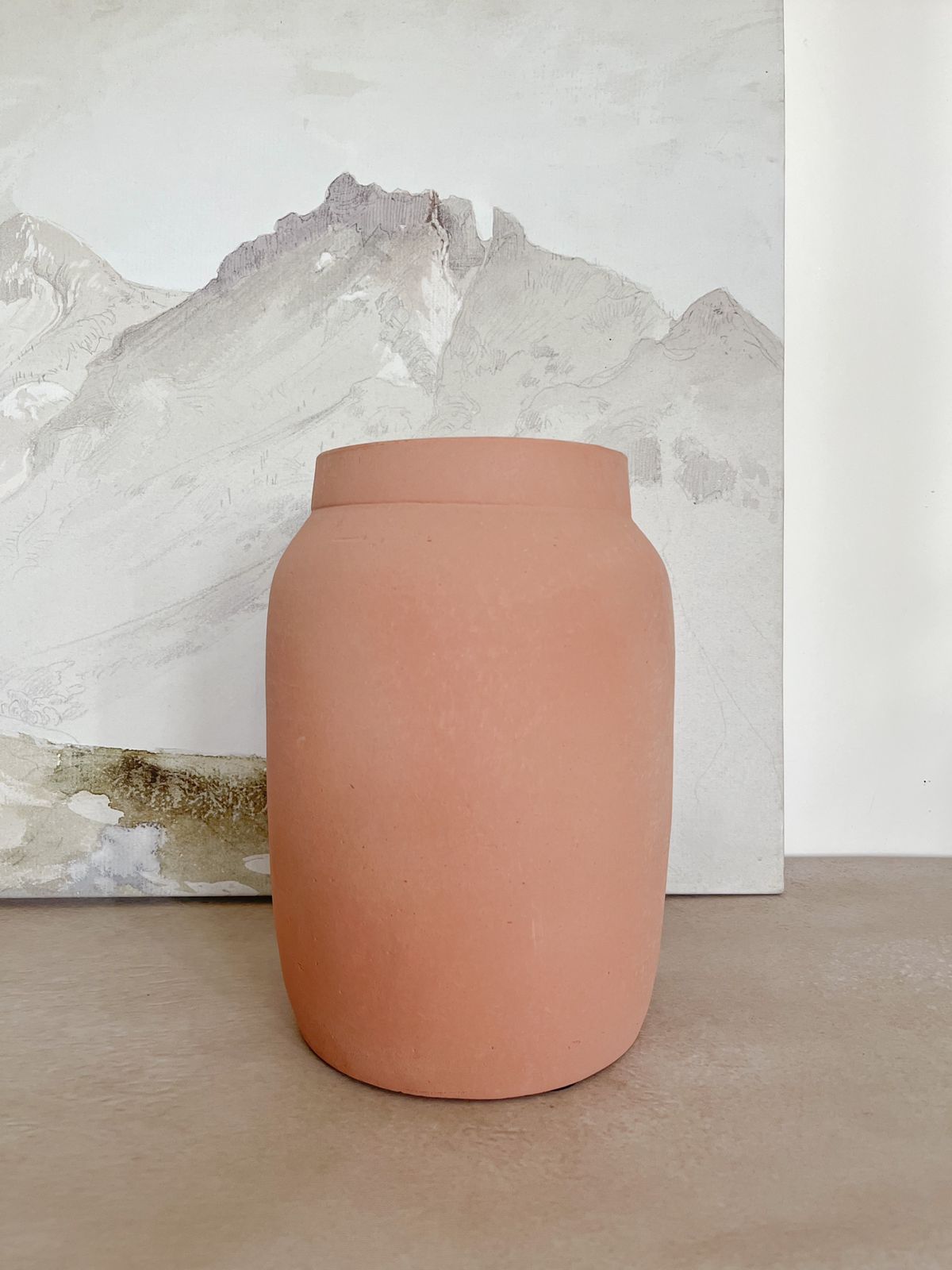 Clay vase tall
