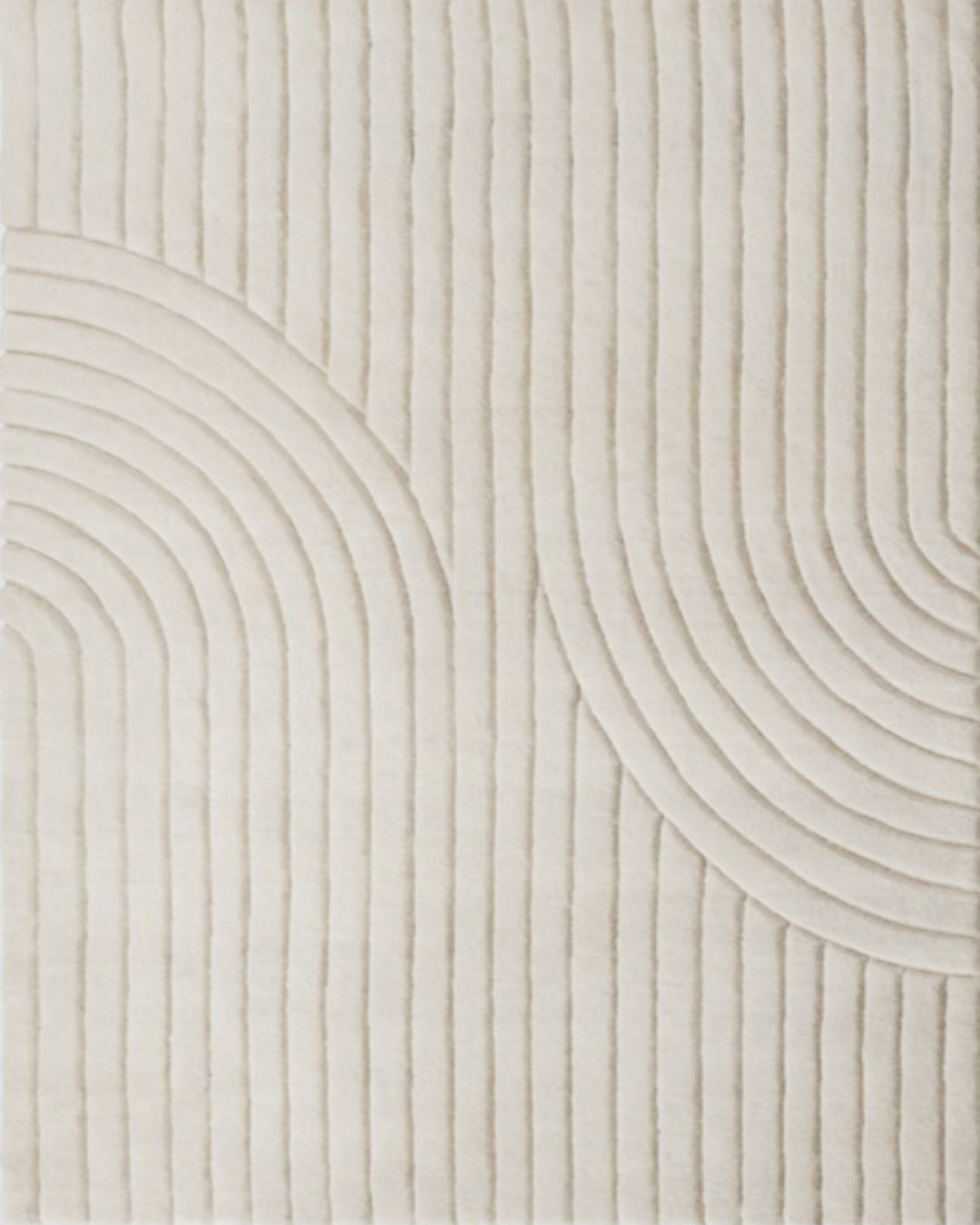 Textured wall panel with concentric circular pattern on a beige background