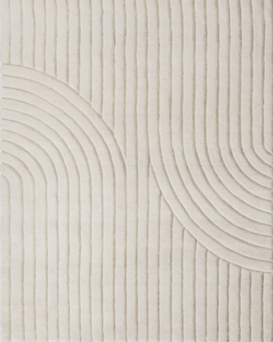 Textured wall panel with concentric circular pattern on a beige background