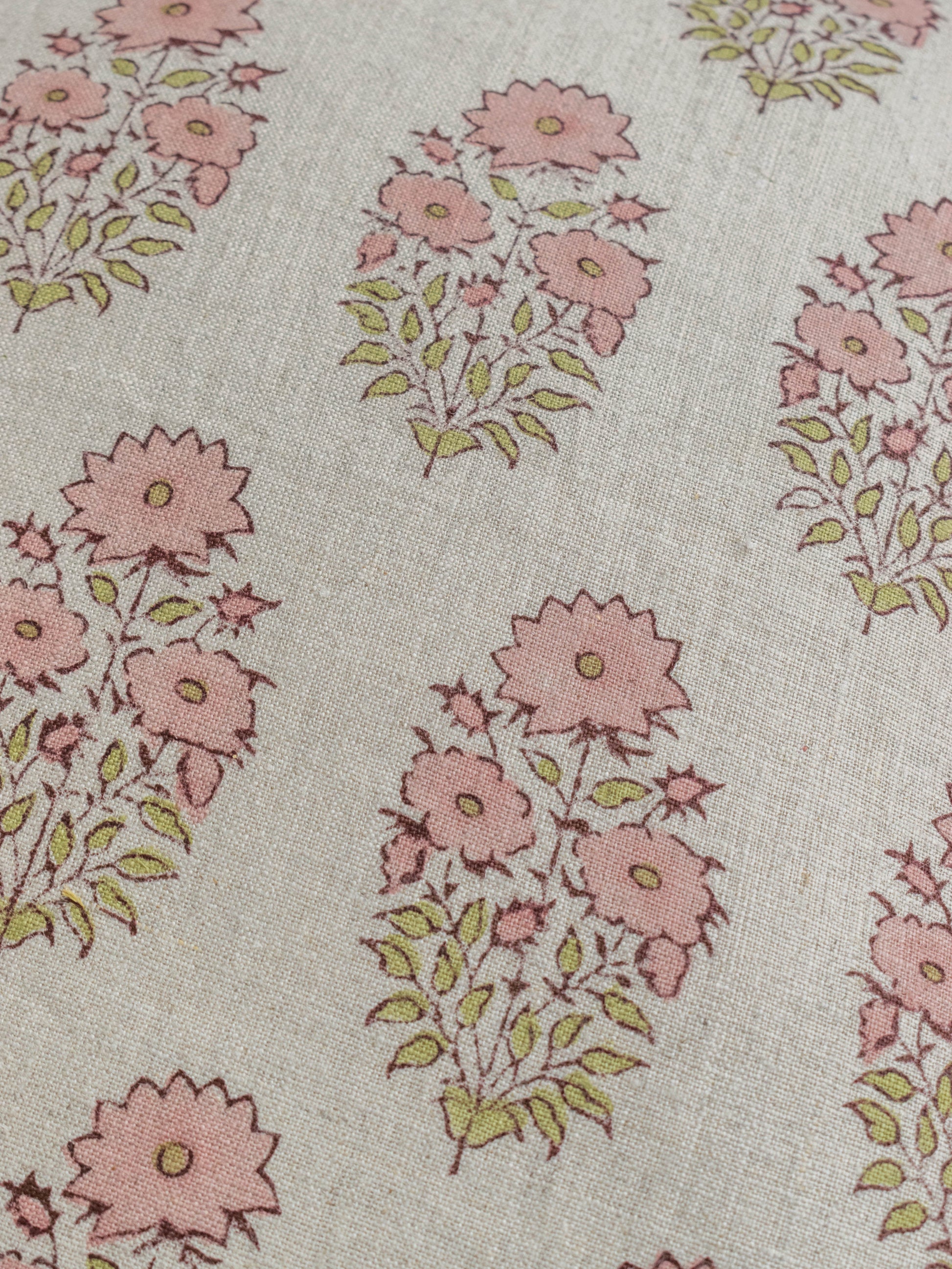 Beige and Pink Printed Cushion COver