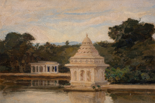 RIVERSIDE TEMPLE ART-vintage wall art - ALTROVE