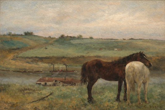 VINTAGE HORSE PAINTING -vintage wall art - ALTROVE