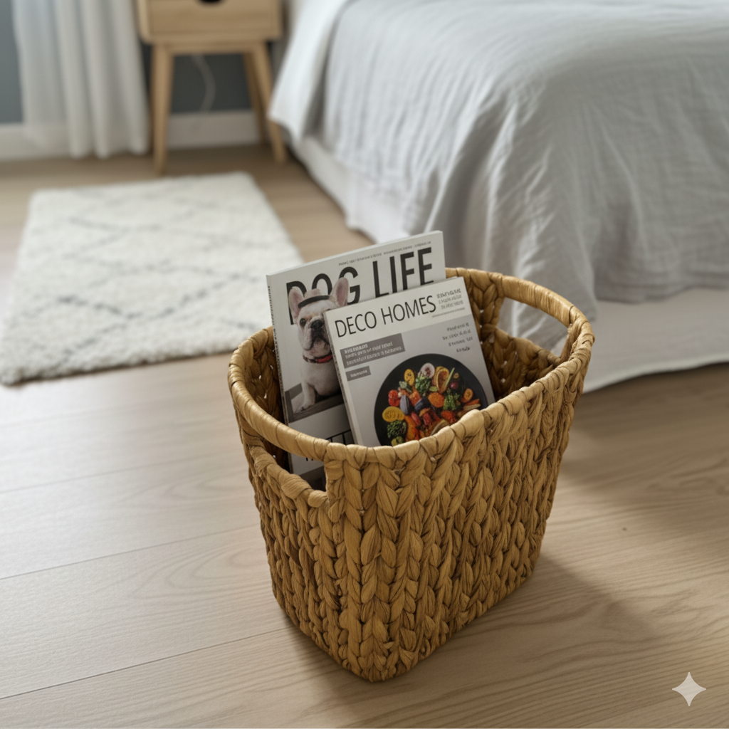 WICKER WASTE BASKET