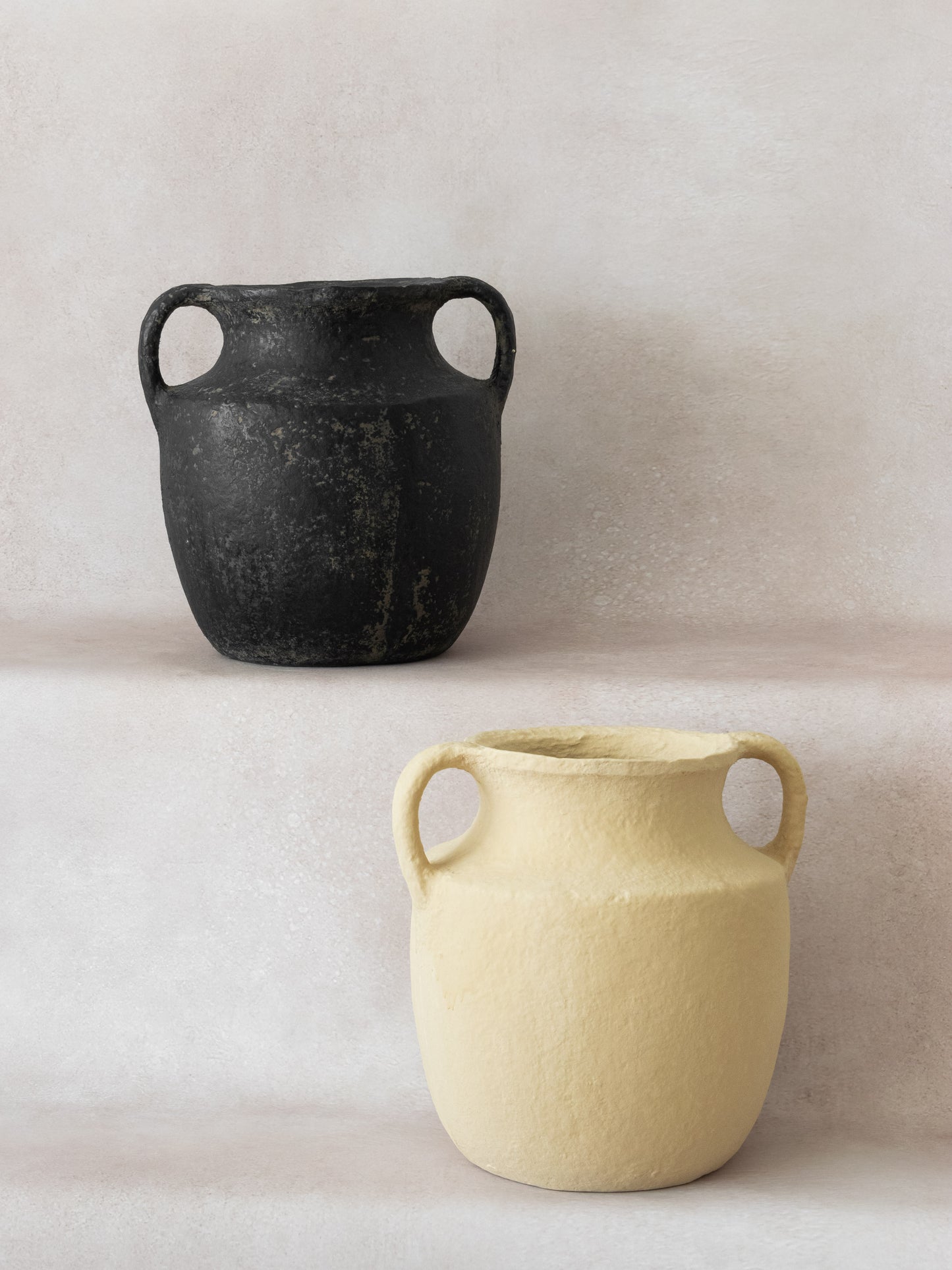 Double Handled Paper Mache Pot