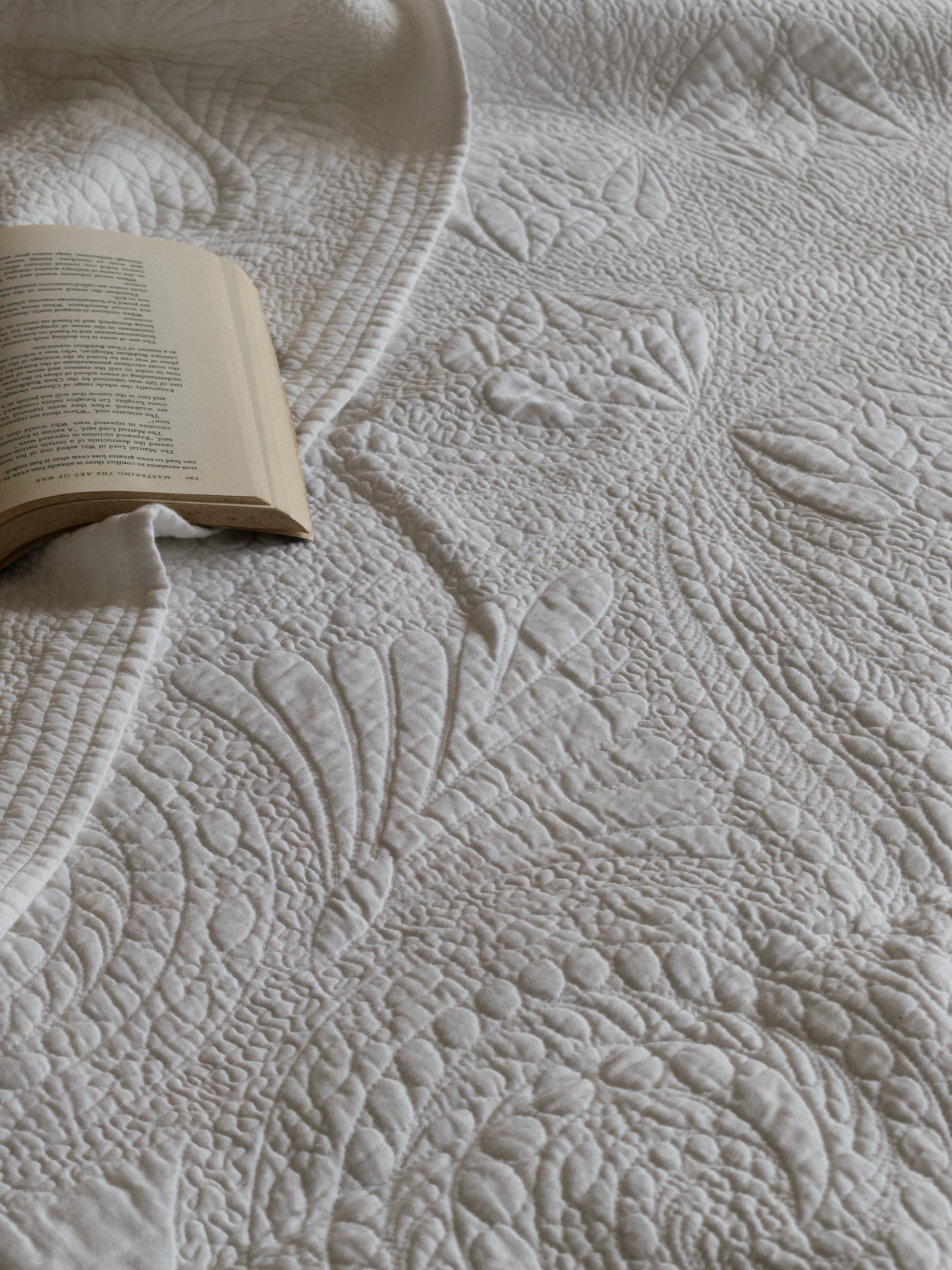 LAOS WHITE EMBROIDERED QUILT