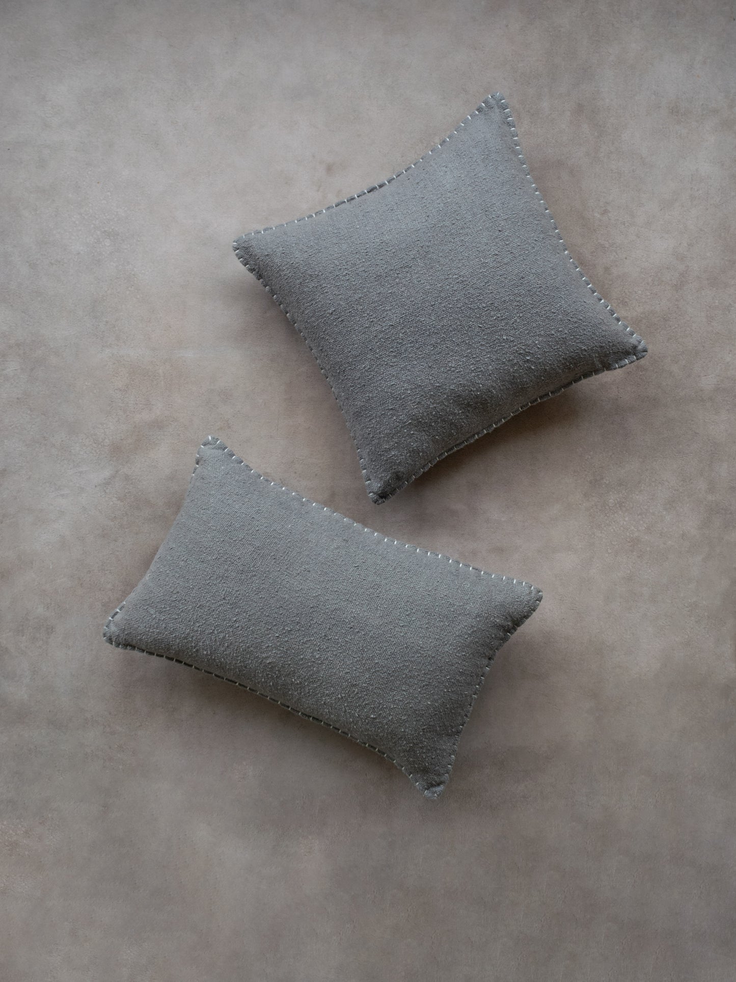 Blue Grey Square and Rectangle Cushion