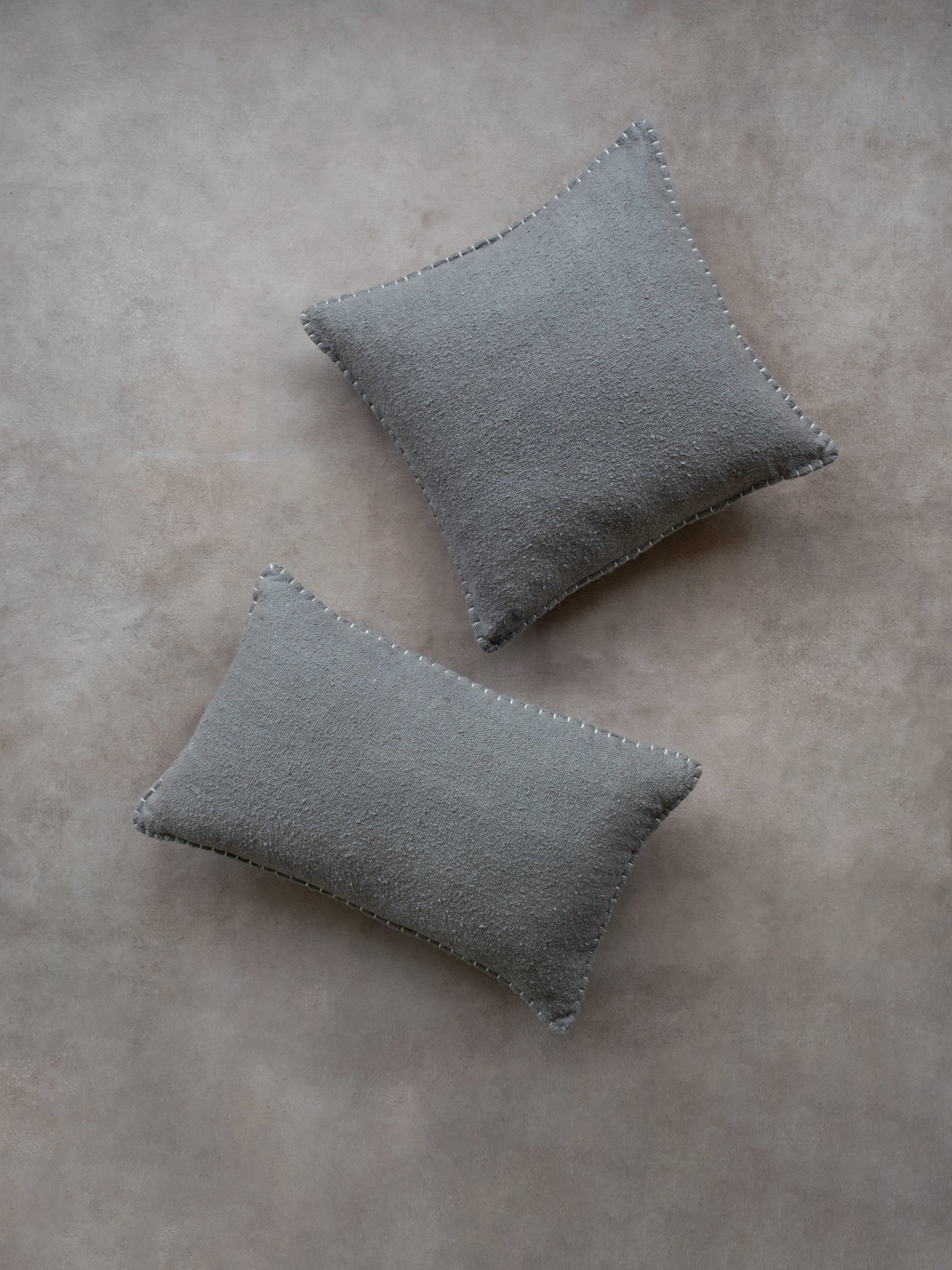 Blue Grey Square and Rectangle Cushion