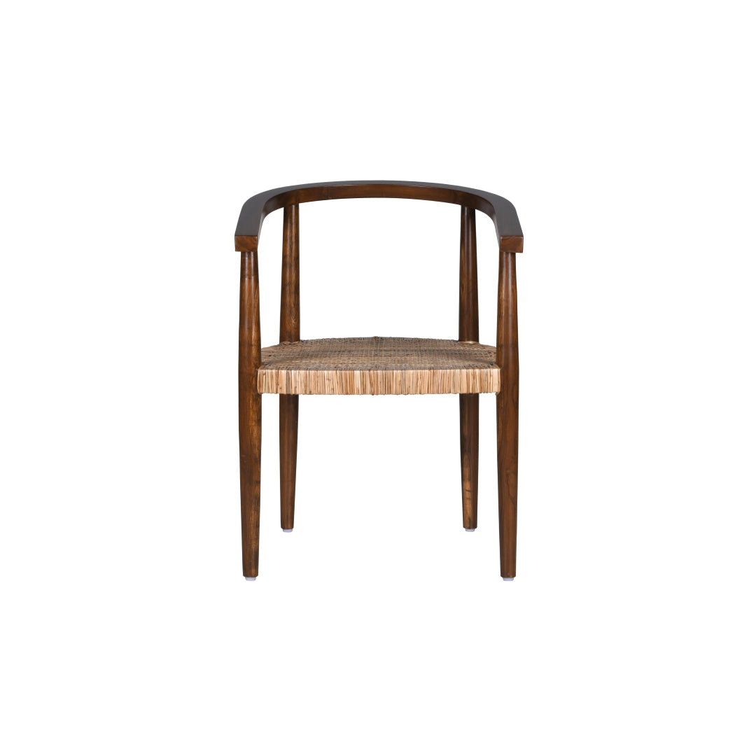 TOBU TEAK WOOD CANE ARMCHAIR