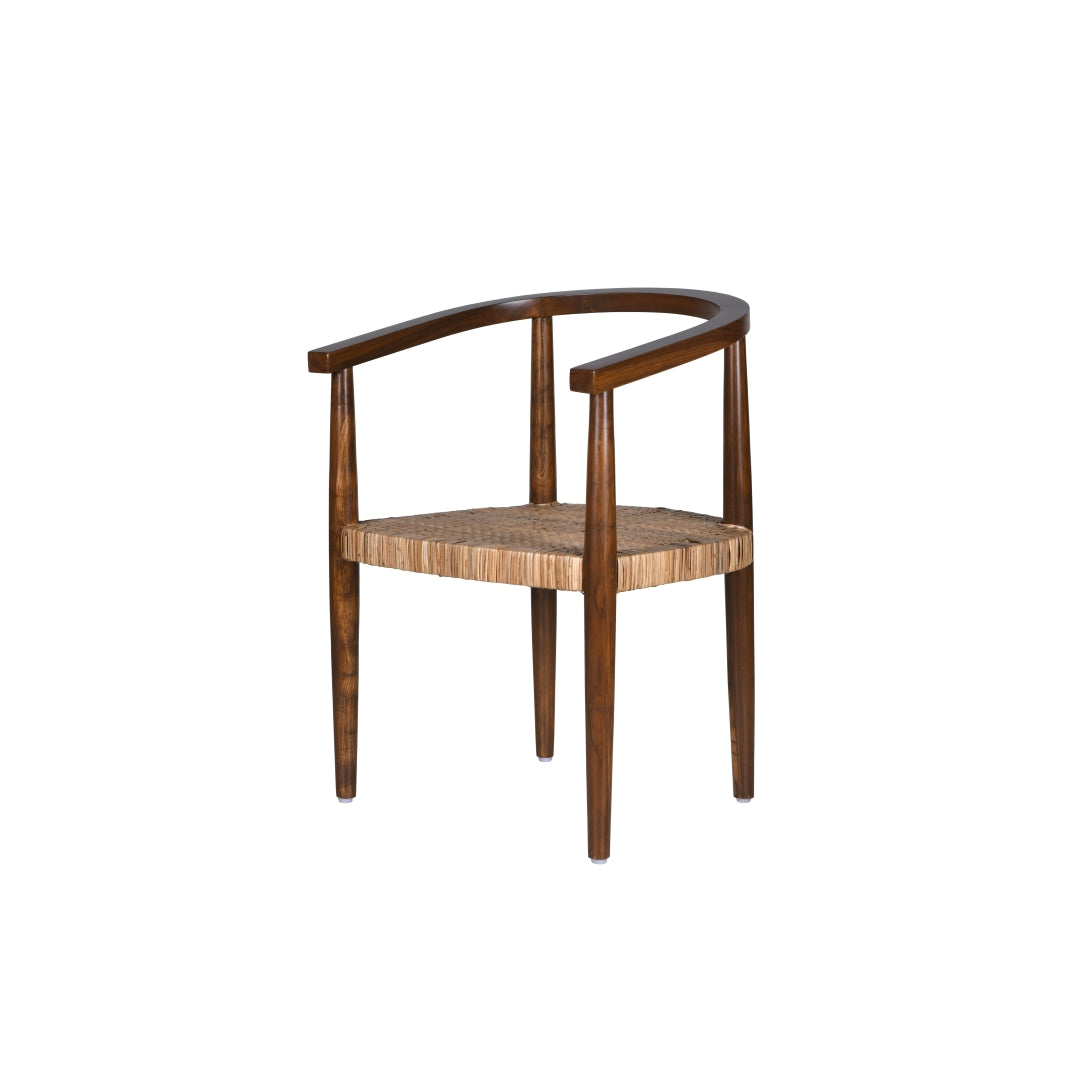 TOBU TEAK WOOD CANE ARMCHAIR