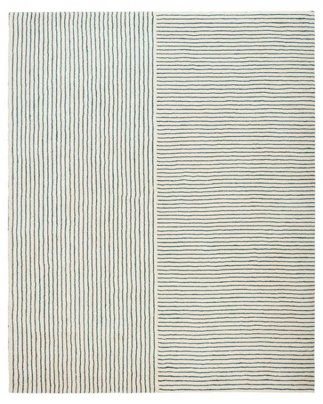 Rug with a striped pattern on a white background