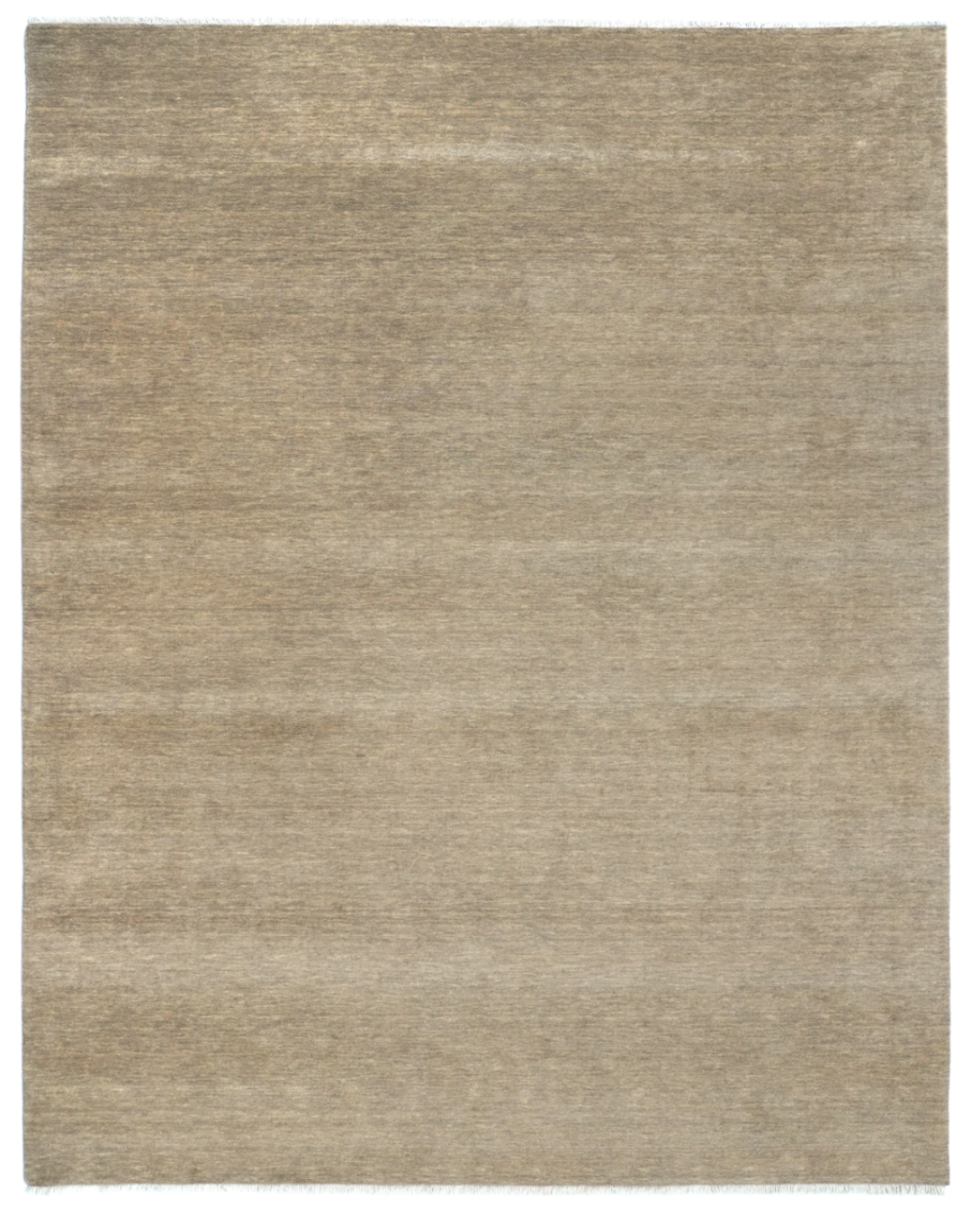 Beige area rug with a subtle pattern on a plain background
