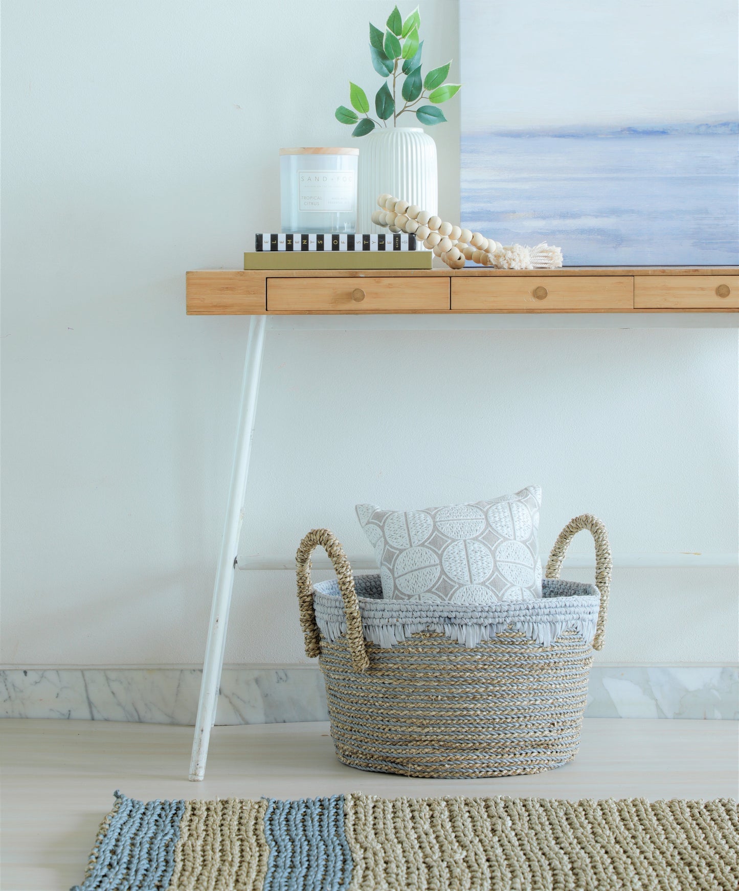 NATURAL GREY HEMMING BASKET