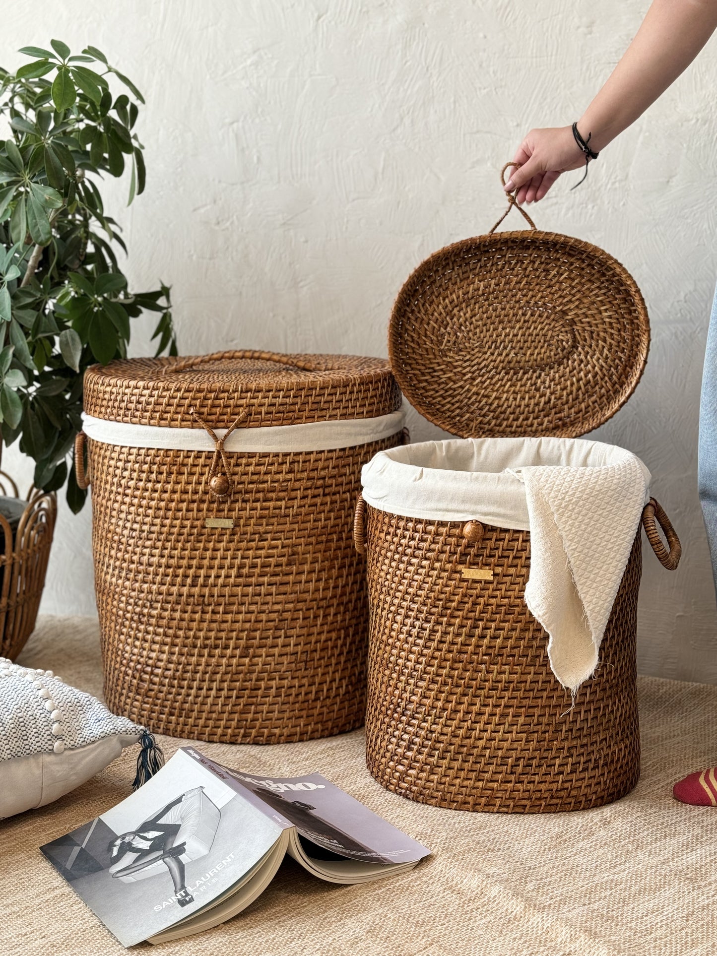 OVAL LAUNDRY BASKET - NATURAL