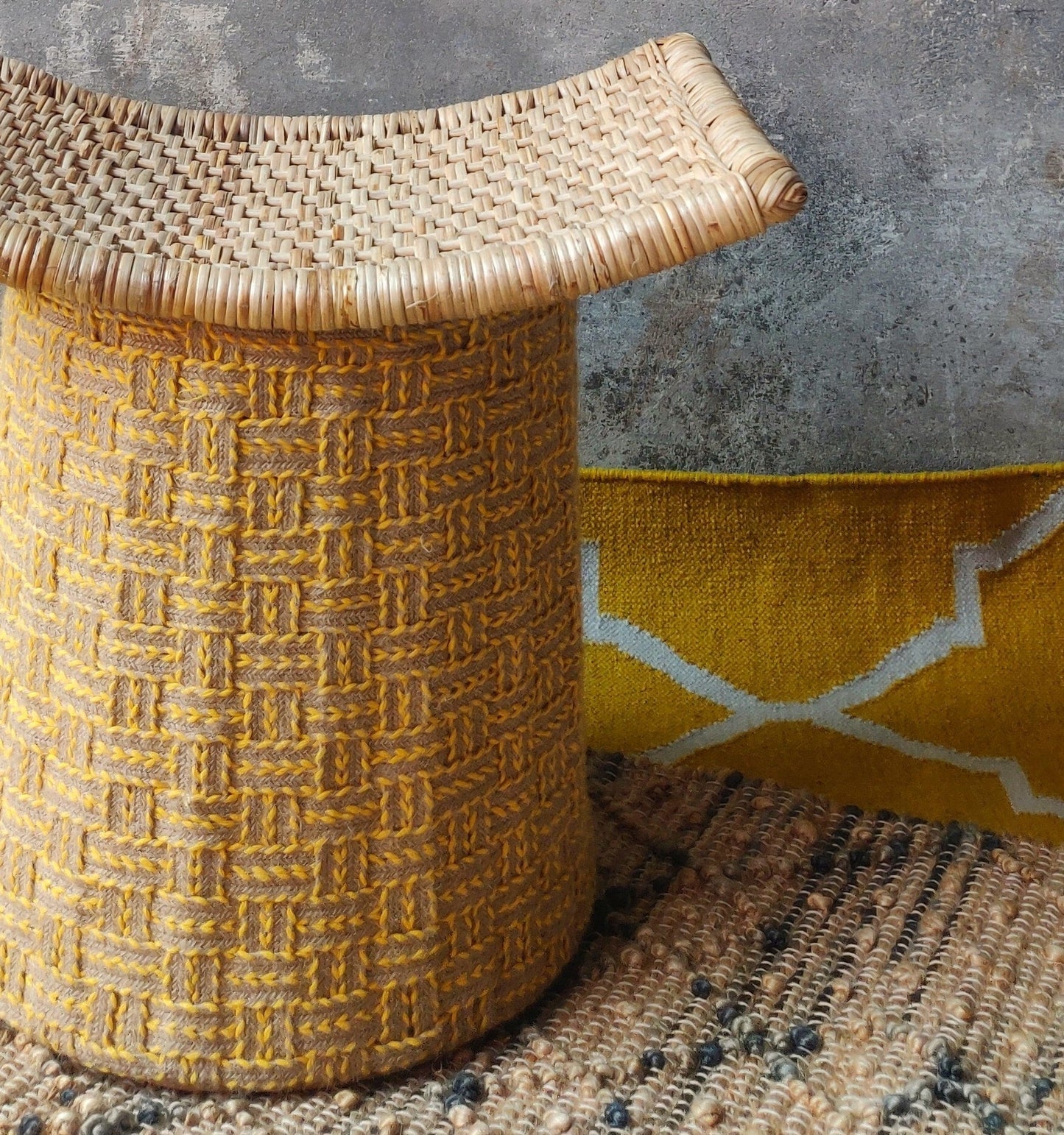 Freesia Cane Ottoman
