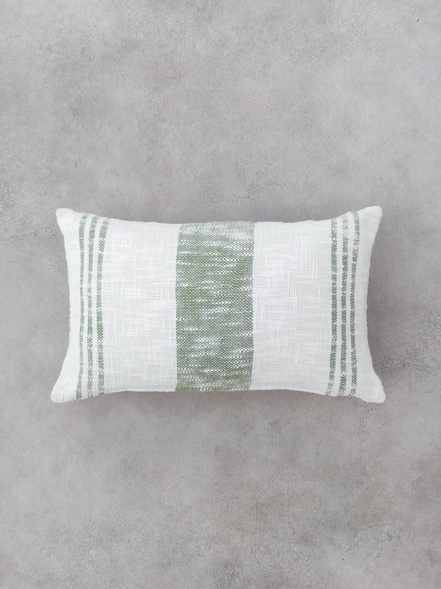 White and Green Rectangle Cushion Cover