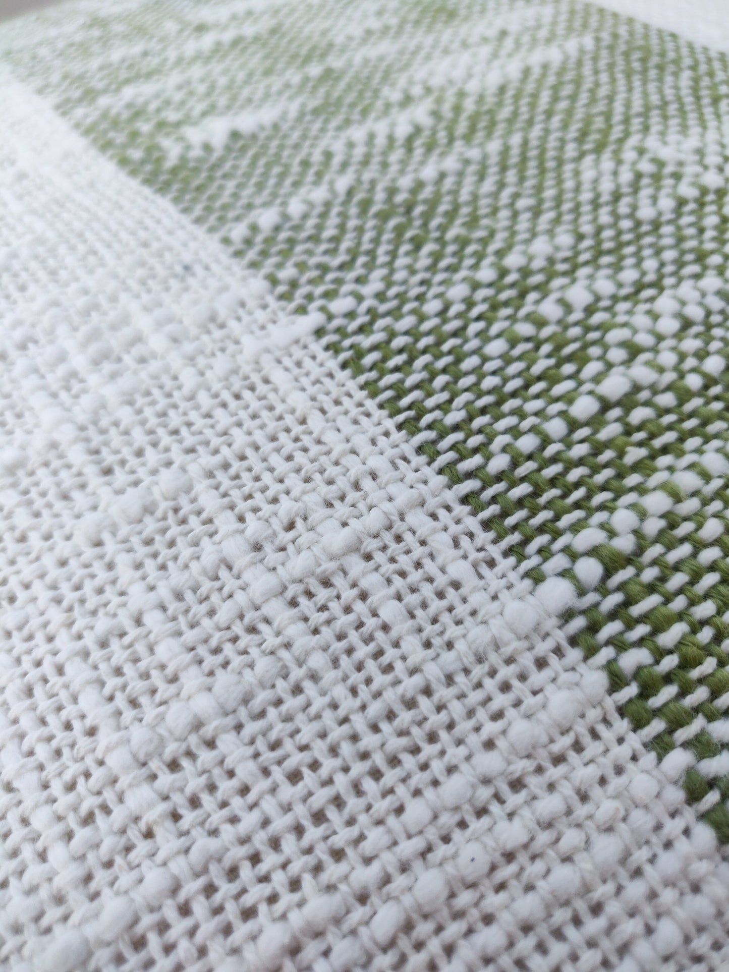 White and Green Cushion Cover