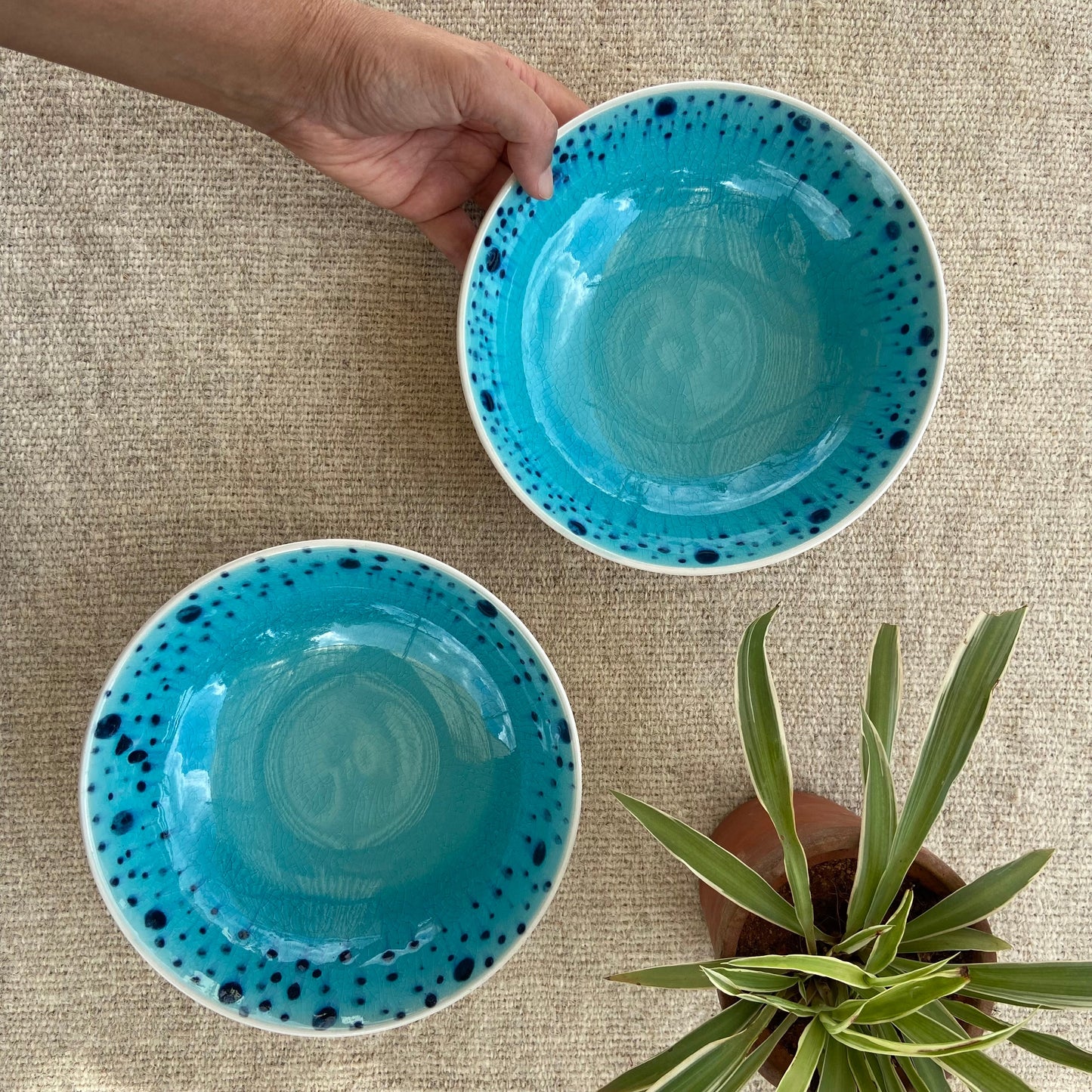 AQUA DINNER BOWL | SET OF 2 | ON SALE