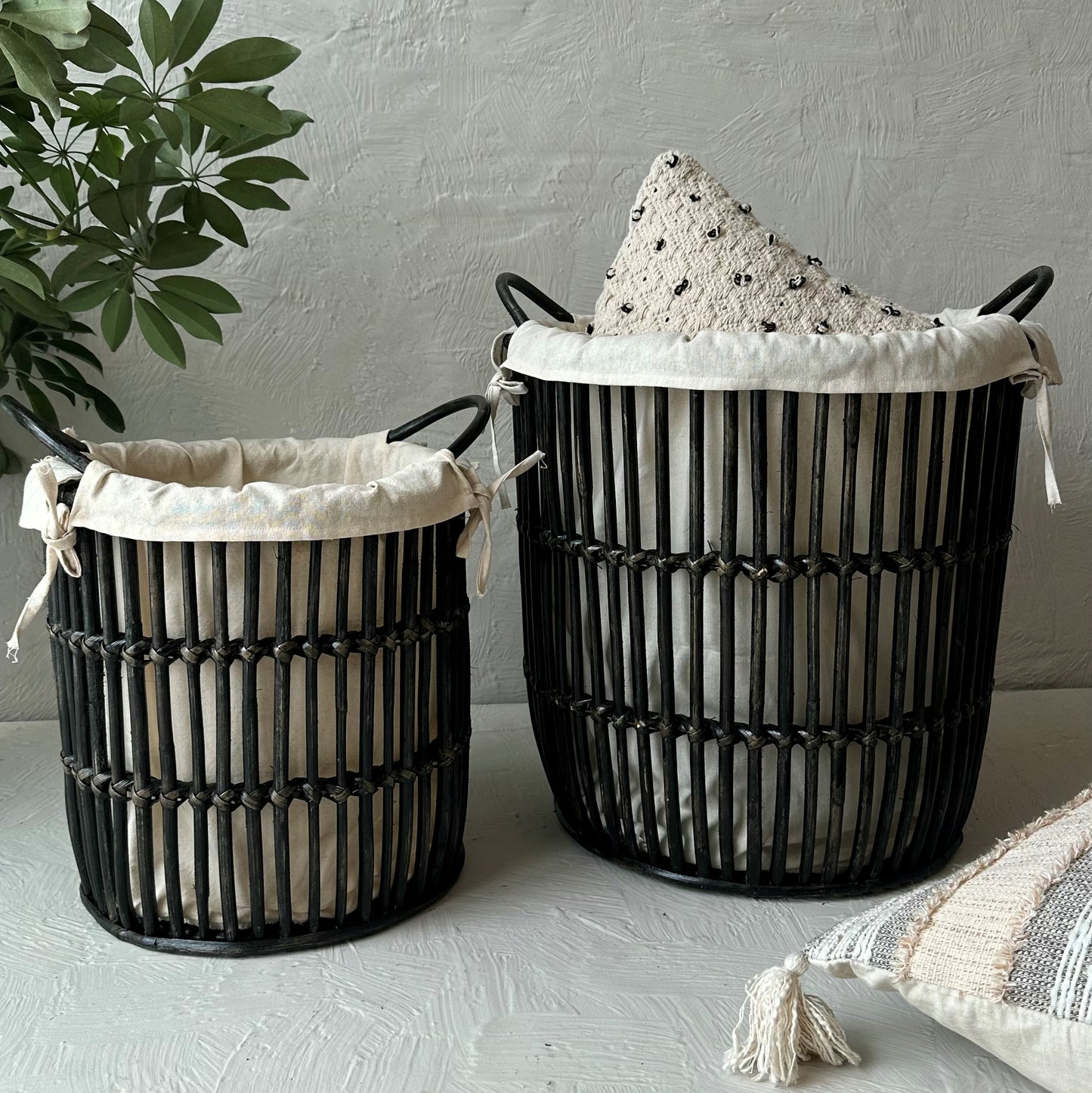 OPEN WEAVE LAUNDRY BASKET