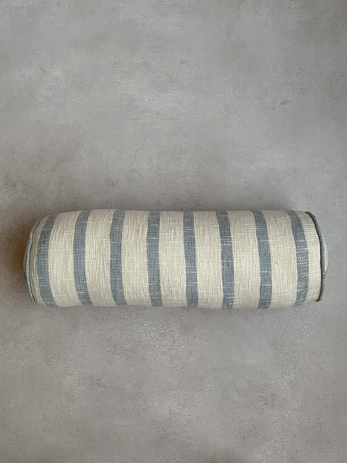 White and Blue striped bolster cushion