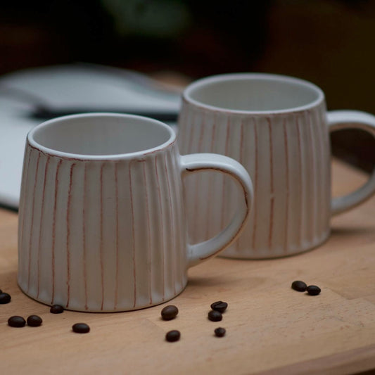 FARMHOUSE FLUTED COFFEE MUGS | SET OF 2