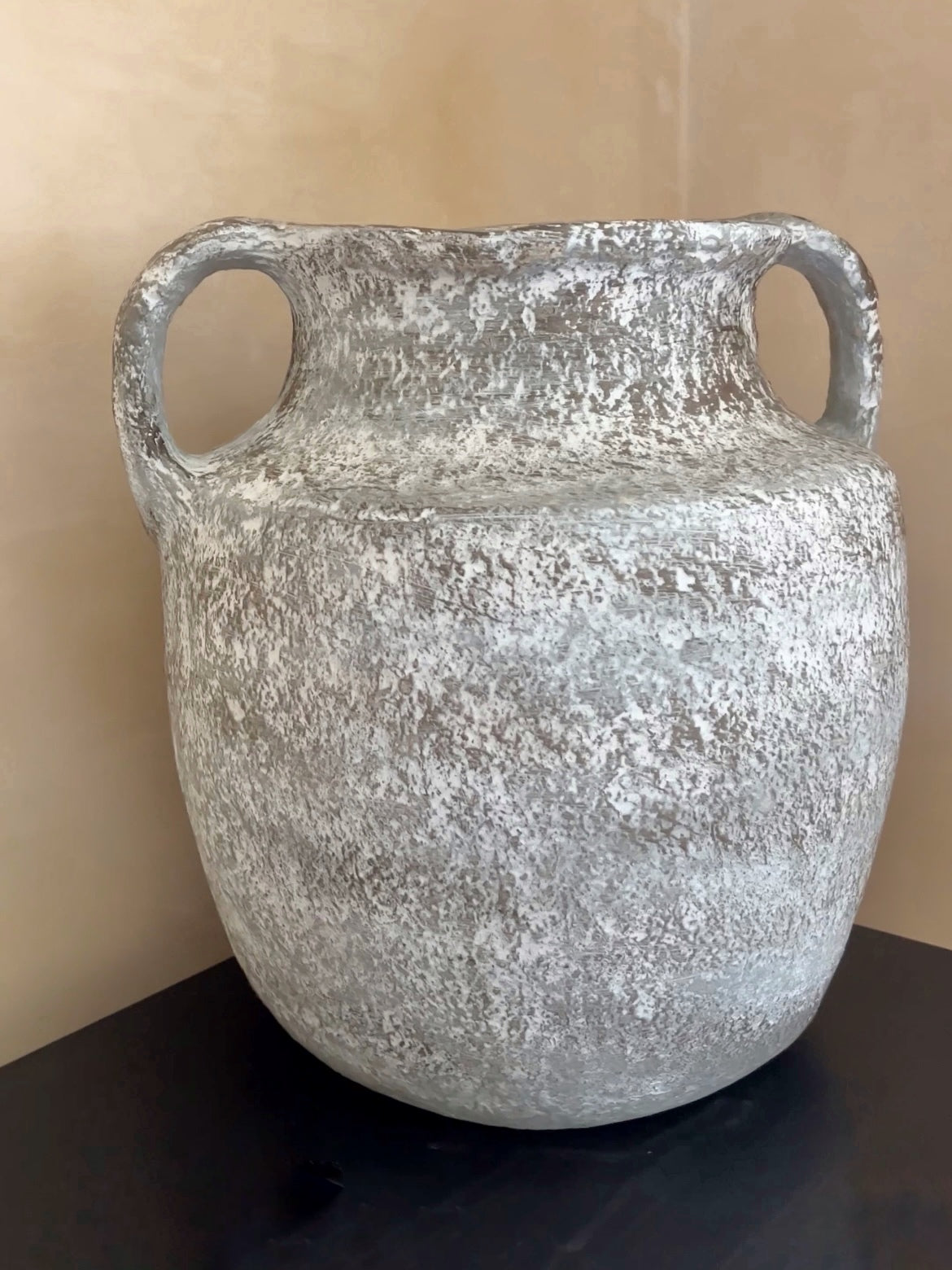 PAPER MACHE DUAL HANDLE VASE