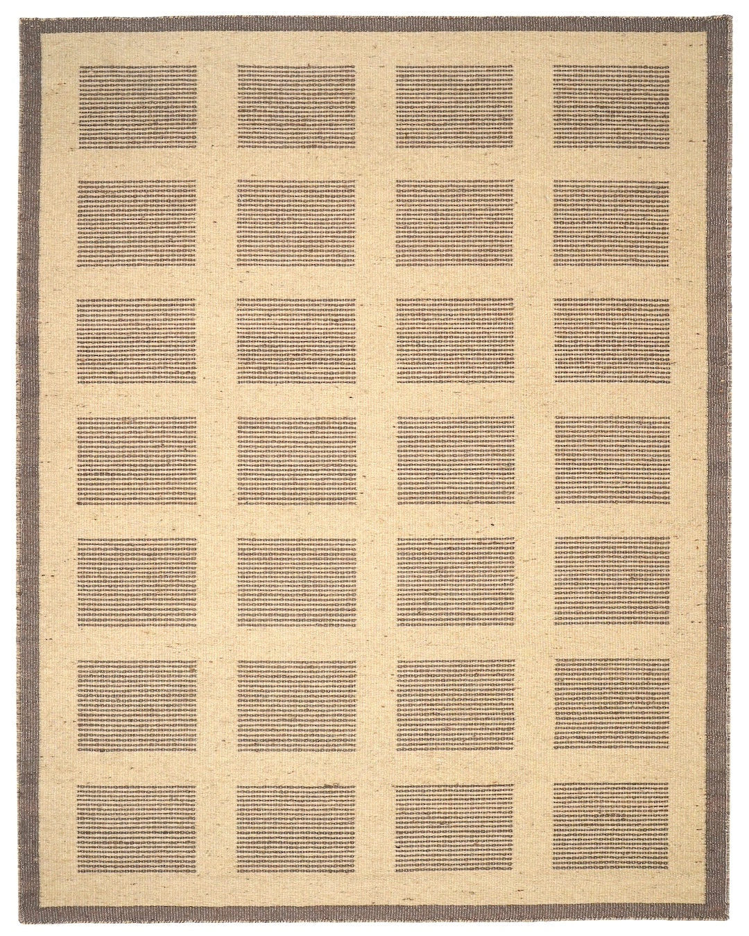 Beige and brown checkered patterned rug