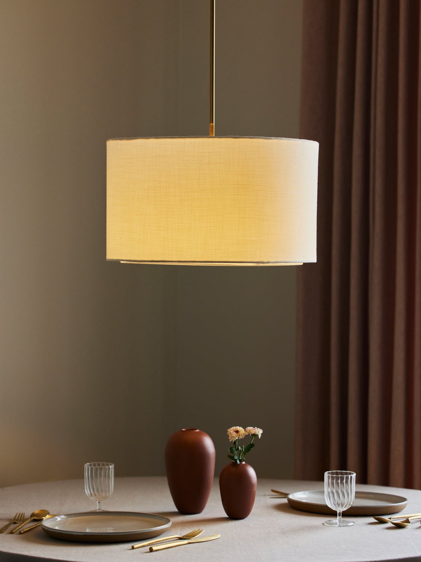 White hanging lamp.
