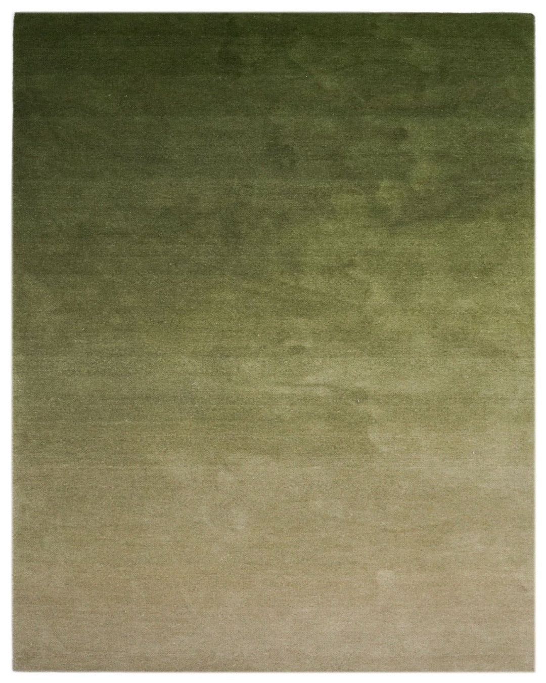 Solid green rug with a subtle texture on a white background
