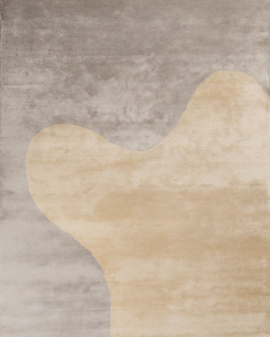 NASAI SILK RUG - PALE GREY