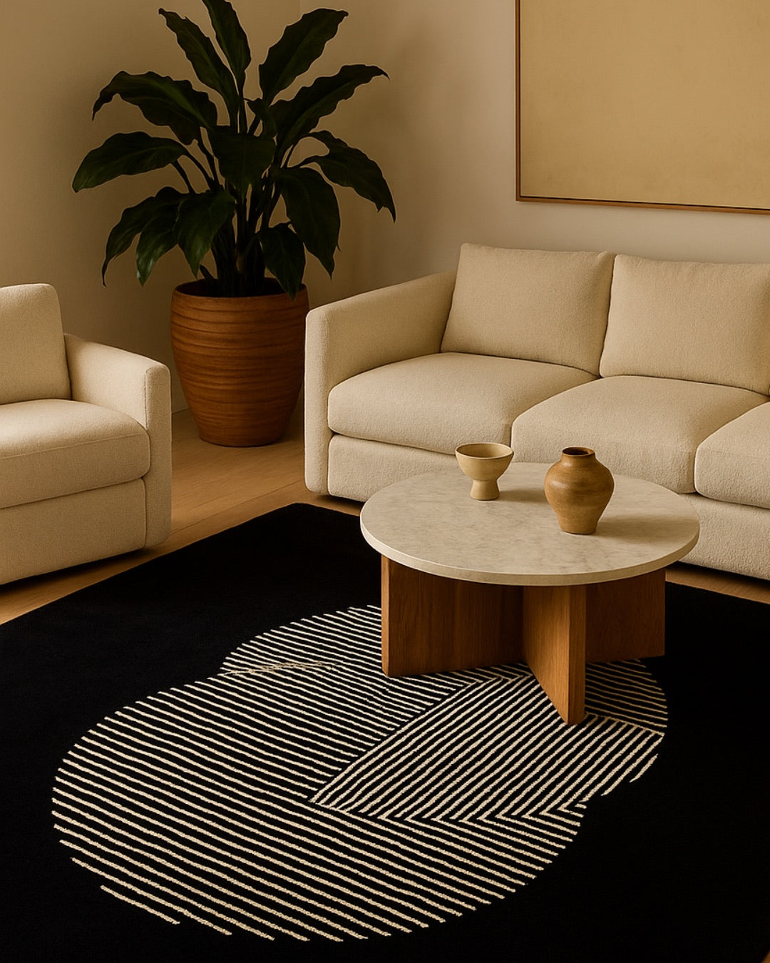 CLIQUE WOOL RUG - PITCH BLACK