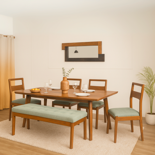 Dining room with wooden table