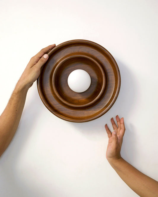 DISCUS WALL LIGHT - TEAK WOOD