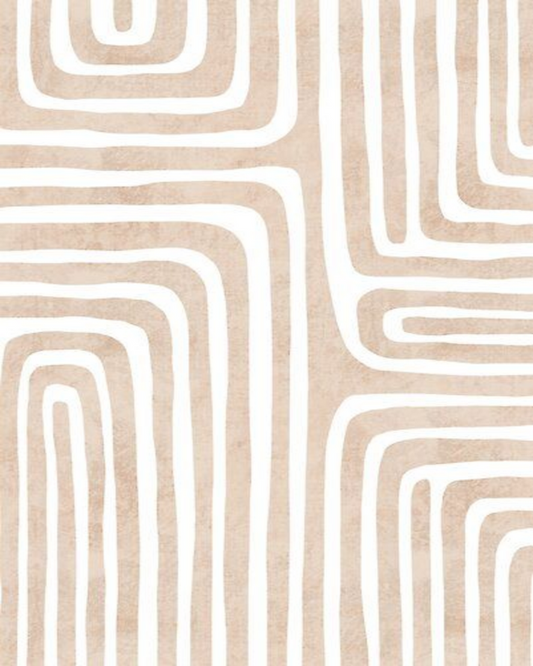 Pattern of beige concentric circles on a white background