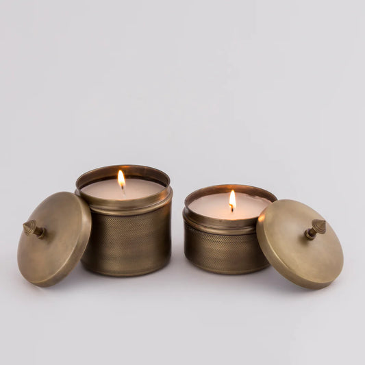 ANTIQUE BRASS TEA LIGHTS