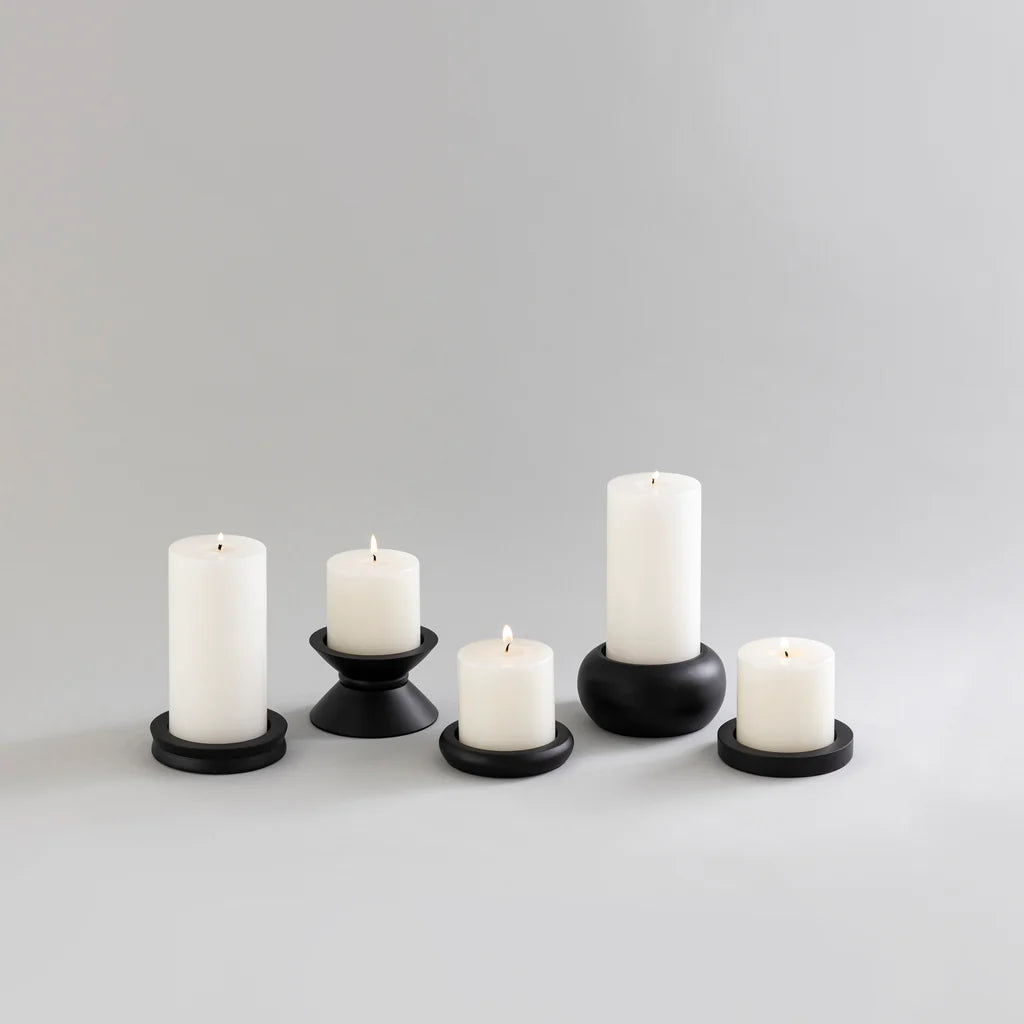 CANDLE HOLDERS BLACK- SET OF 5