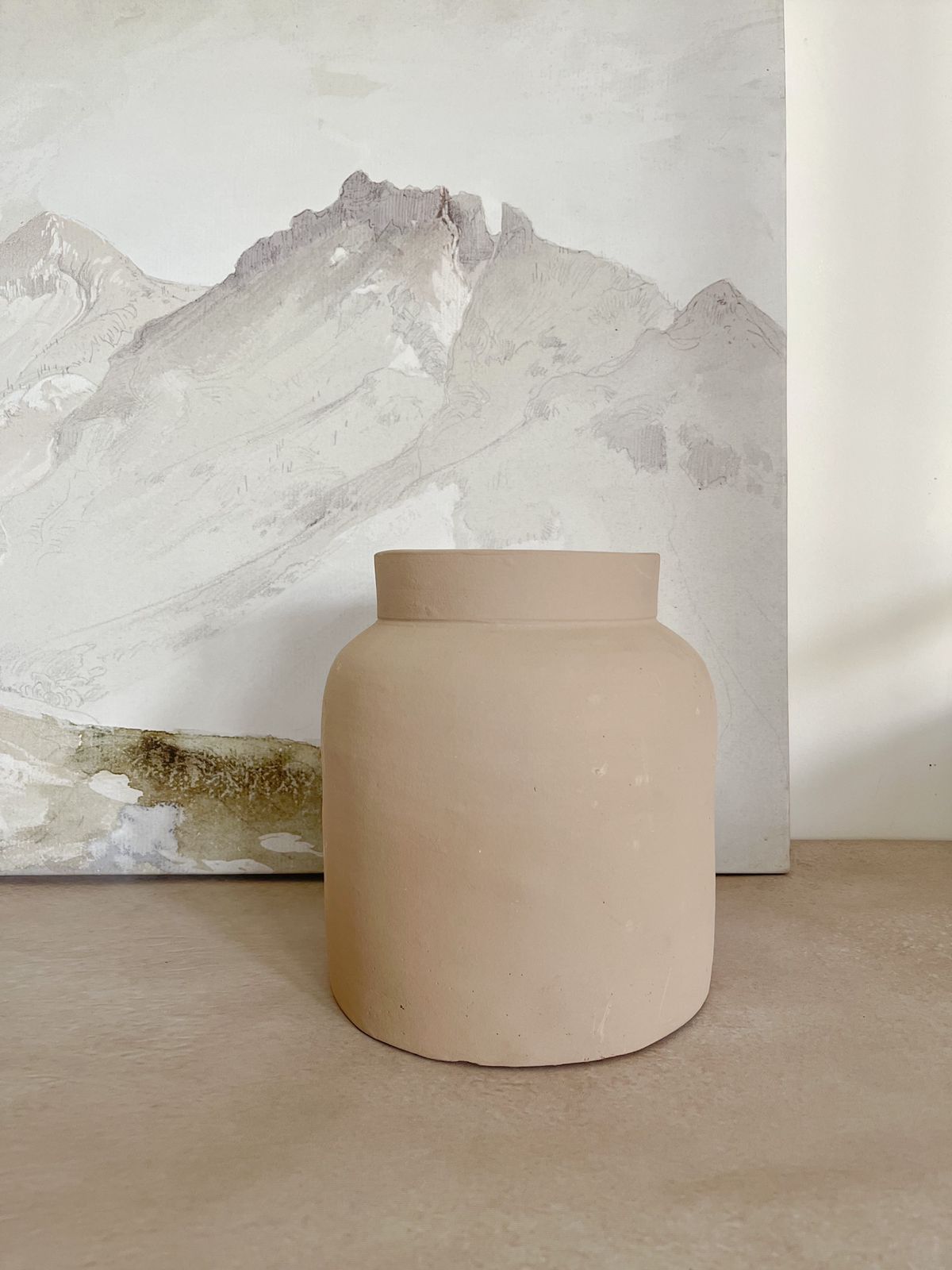 Clay vase for flowers