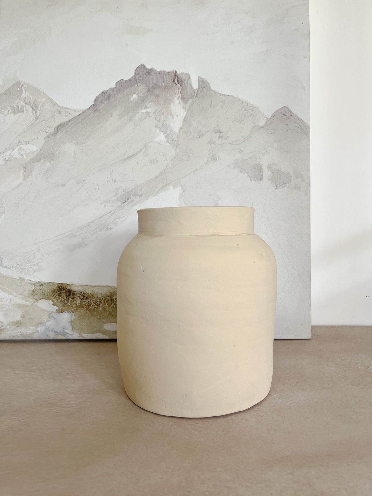 White Clay Flower Vase